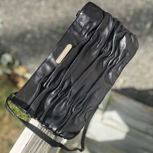 MICHAEL KORS Ruched Leather Shoulder Bag Clutch